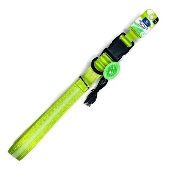 Nwt top paw adjustable led light up dog collar yellow XL - Picture 1 of 2